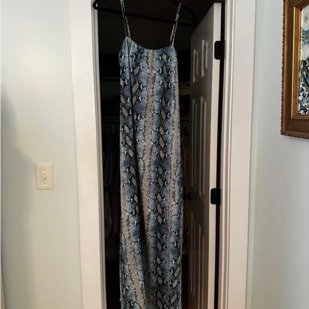 Buddy Love Blue Snake Print Maxi Dress